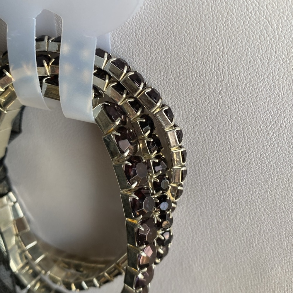 Elegant Silver Bracelet with Black Ribbon - Picture 3 of 3